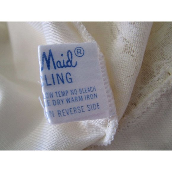 Vintage Wonder Maid Non Cling Full Slip Ivory Lined Lace Trim Sz 36  USA Made - Picture 10 of 12